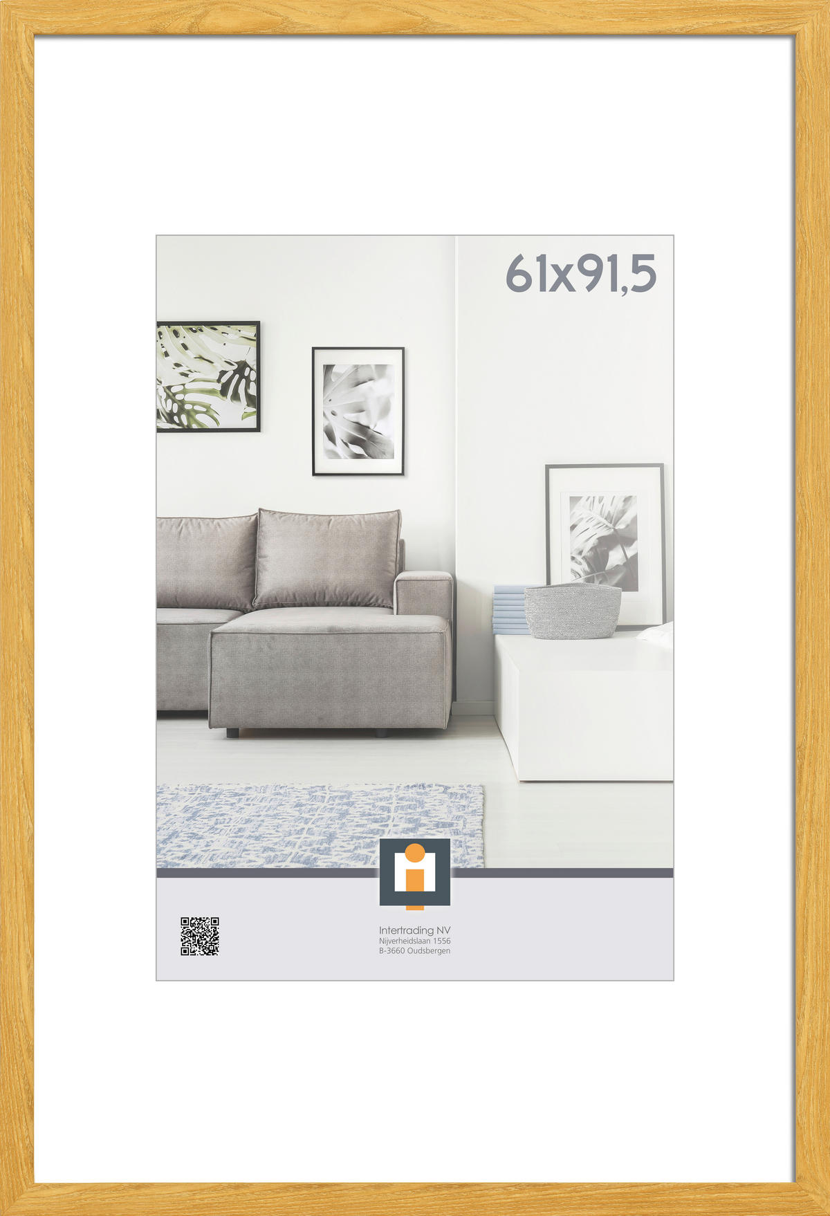 OKVIR ZA SLIKE      66/96,5/1,5 cm    - boje hrasta, Basics, staklo/plastika (66/96,5/1,5cm)