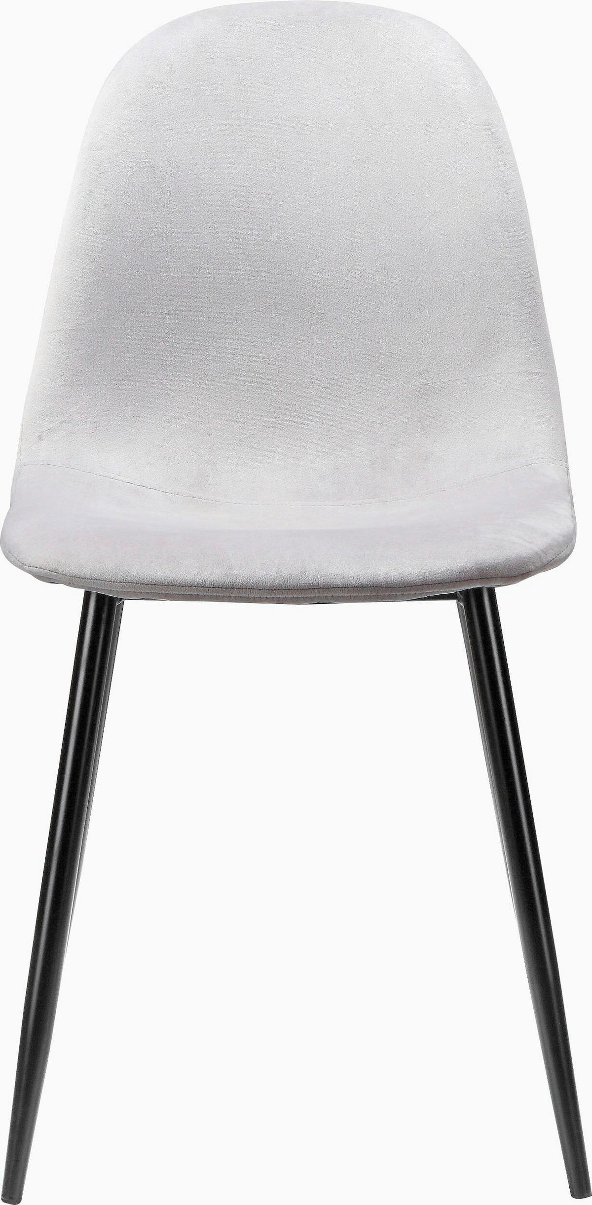 STUHL-SET Velours Grau  - Schwarz/Grau, Design, Textil/Metall (44/87/51cm) - MID.YOU