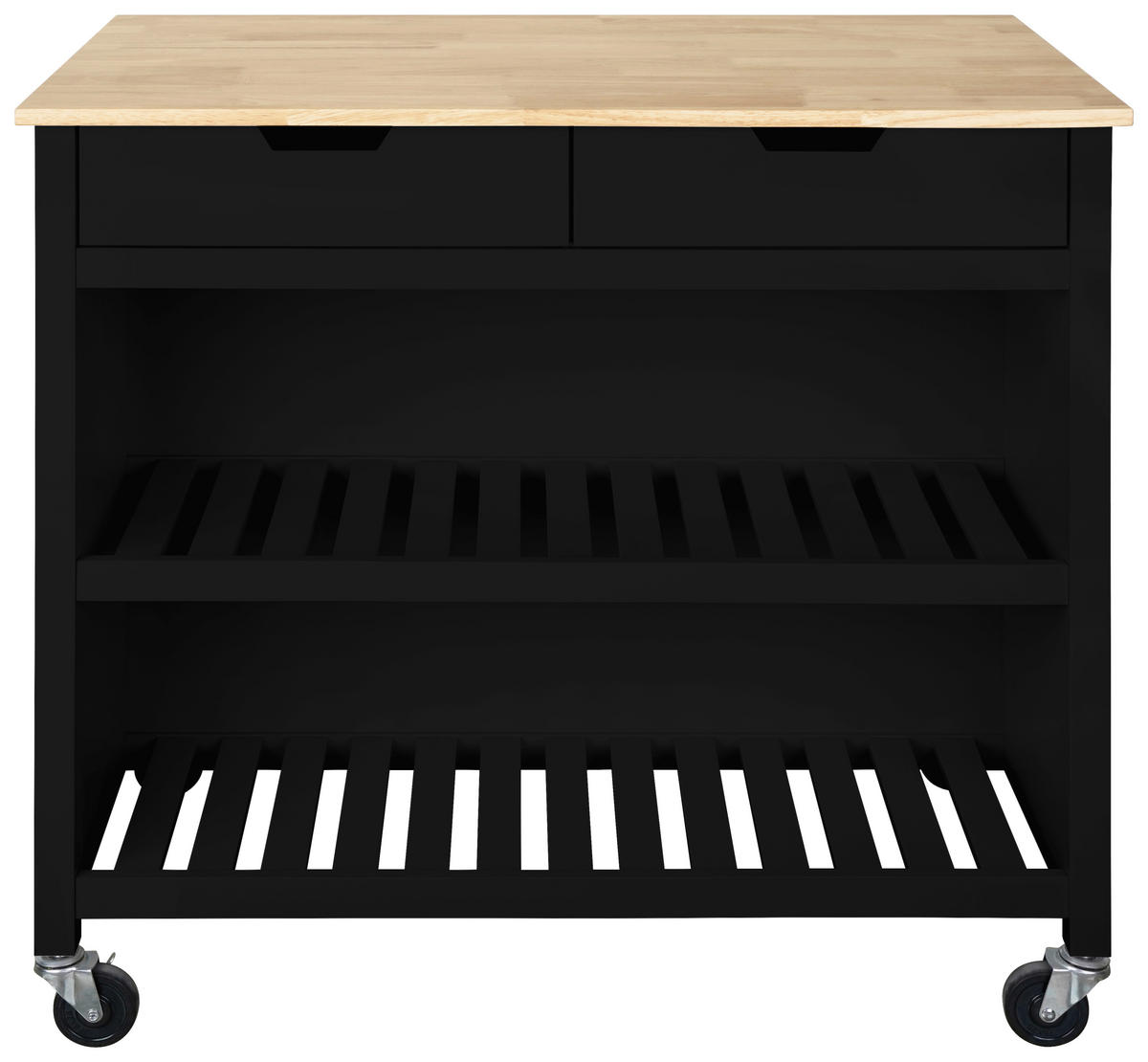 KÜCHENINSEL   in Naturfarben, Schwarz  - Schwarz/Naturfarben, Basics, Holz/Holzwerkstoff (98/94/58cm) - MID.YOU