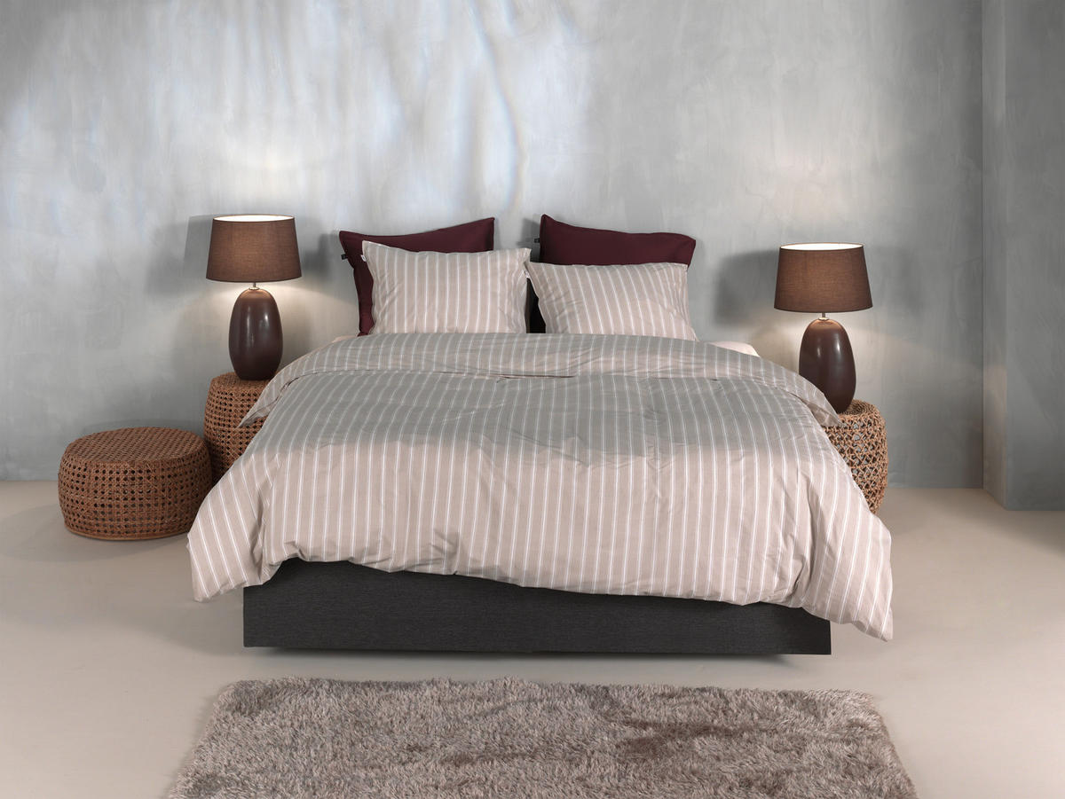 BETTWÄSCHE Righe-di-Percalle Perkal 155/220 cm  - Taupe, Basics, Textil (155/220cm)