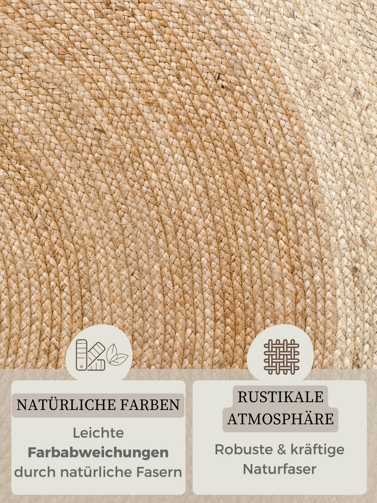 JUTETEPPICH 160 cm Jutta Creme, Goldfarben  - Goldfarben/Creme, Basics, Textil (160cm)
