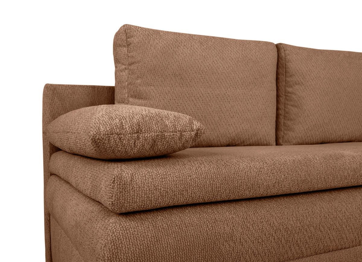 SCHLAFSOFA in Struktur Rostfarben  - Rostfarben/Schwarz, Konventionell, Kunststoff/Textil (195/93/83cm) - Carryhome