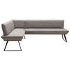 ECKBANK in Holz, Metall, Textil Schwarz, Eichefarben, Hellbraun  - Hellbraun/Eichefarben, Design, Holz/Textil (163/243cm) - Voleo