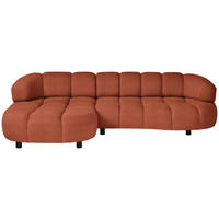 ECKSOFA in Webstoff Rostfarben  - Rostfarben/Schwarz, Design, Holz/Textil (183/284cm) - Welnova