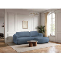 ECKSOFA VELU Blau Chenille  - Blau/Schwarz, Design, Textil (270/175cm) - MID.YOU