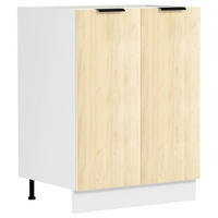 KÜCHENUNTERSCHRANK 60/82/46 cm  in Weiss, Honigeiche  - Honigeiche/Weiss, Trend, Holzwerkstoff/Kunststoff (60/82/46cm) - MID.YOU