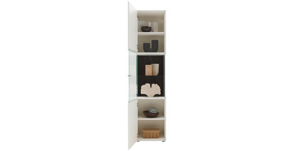VITRINE Weiß 46,9/205,5/37,1 cm - Schwarz/Weiß, Design, Glas/Keramik (46,9/205,5/37,1cm) - Dieter Knoll