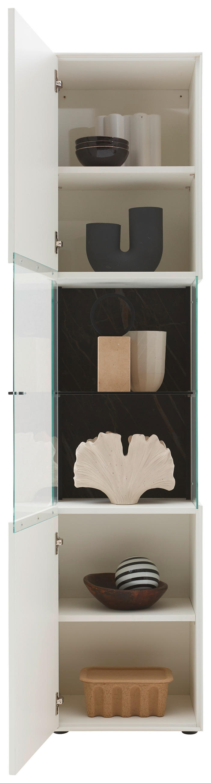 VITRINE Weiss  46,9/205,5/37,1 cm  - Weiss/Schwarz, Design, Glas/Keramik (46,9/205,5/37,1cm) - Dieter Knoll