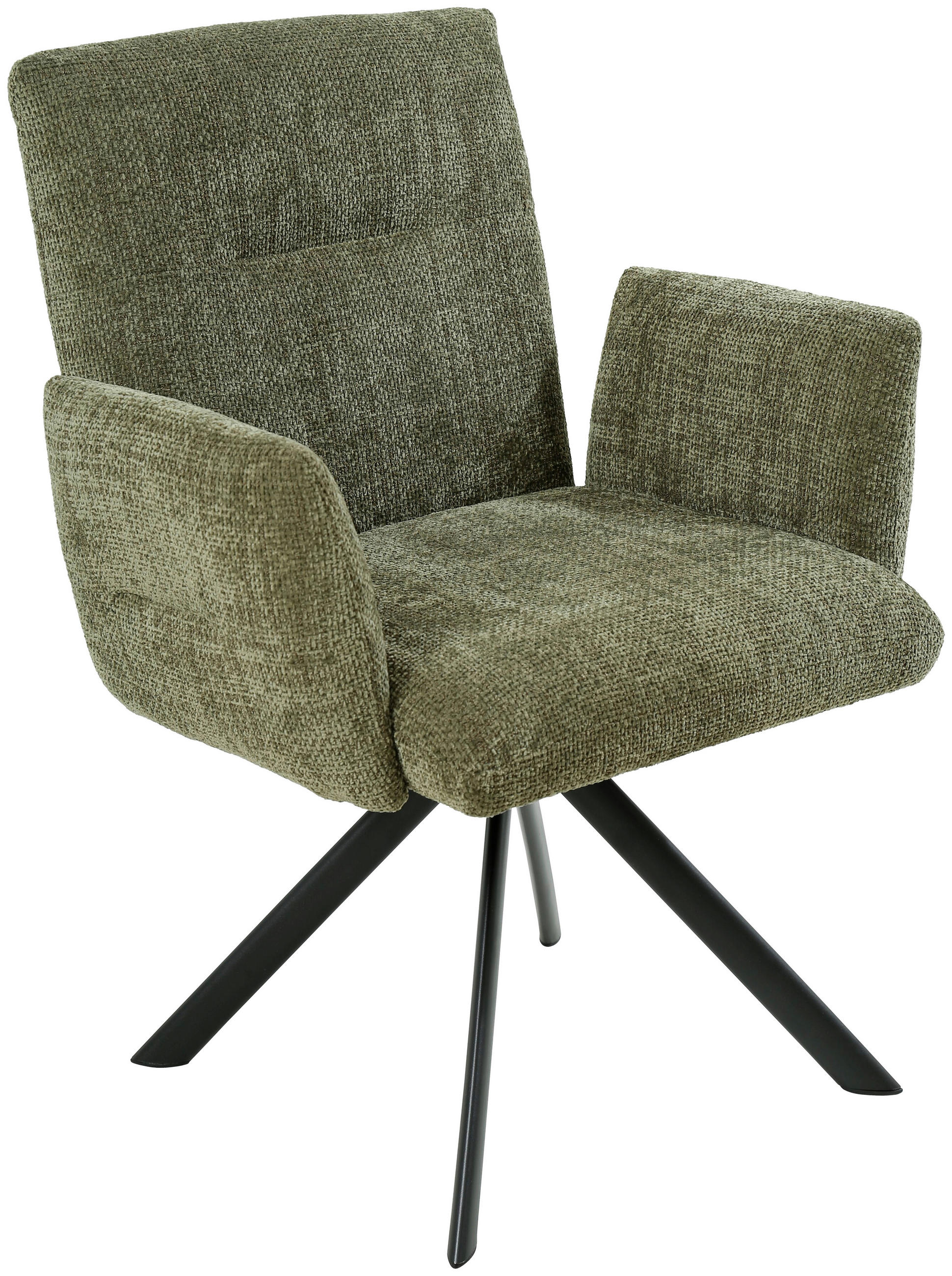 ARMLEHNSTUHL  in Eisen Webstoff  - Schwarz/Grün, Design, Textil/Metall (68/88/66cm) - Hom`in