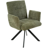 ARMLEHNSTUHL  in Eisen Webstoff  - Schwarz/Grün, Design, Textil/Metall (68/88/66cm) - Hom`in