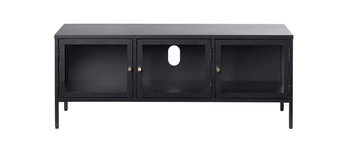 MEDIABÄNK CARMEL TV LOWBOARD W132 CM svart  110/140/40 cm  - svart/guldfärgad, Modern, metall (110/140/40cm) - Xora