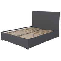 OBLAZINJENA POSTELJA   x  , tekstil, leseni material antracit  - antracit, Moderno, tekstil/leseni material (160/200cm) - Hespo