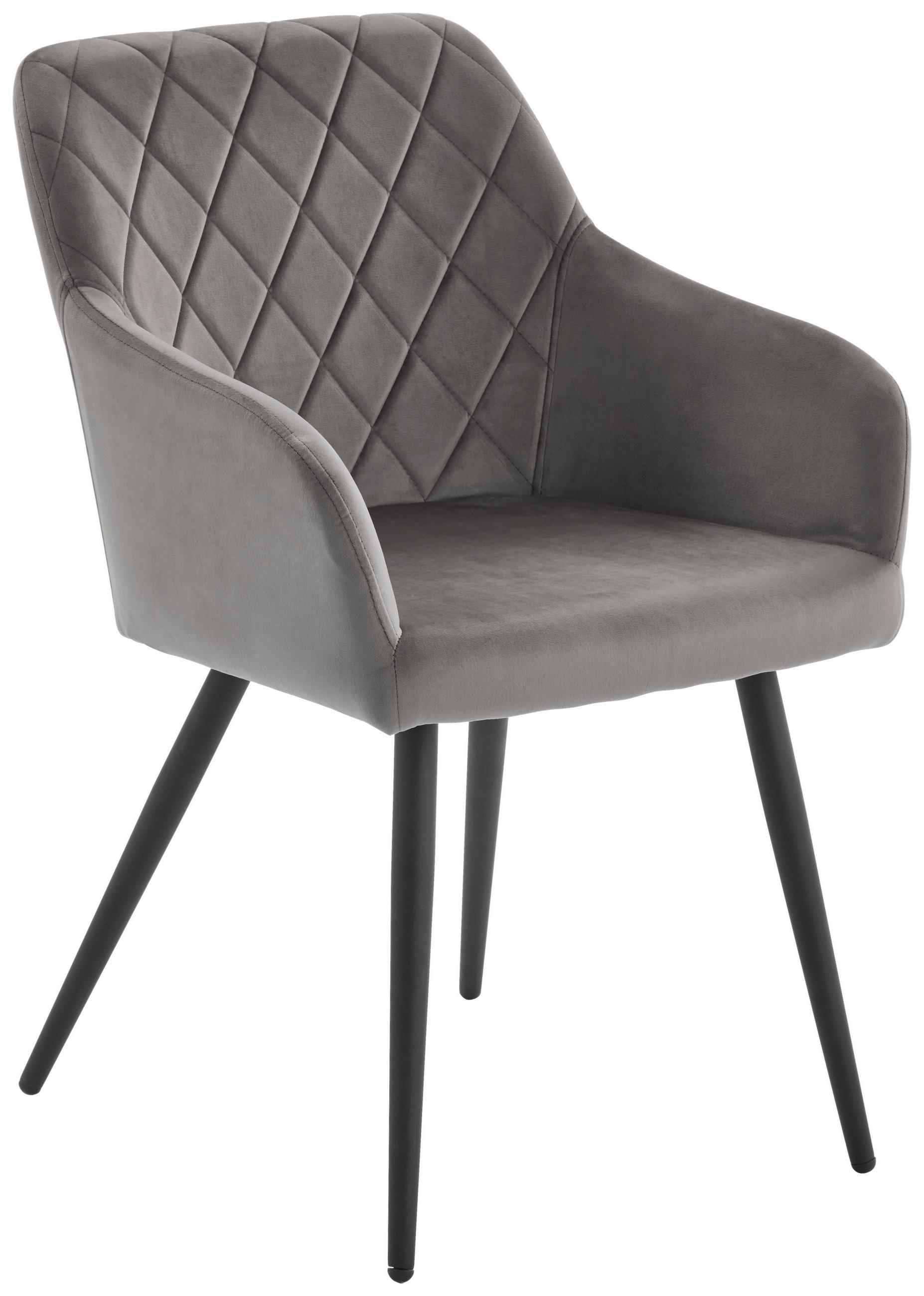 ŽIDLE S PODRUČKAMI, železo, samet, šedá, černá - šedá/černá, Trend, kov/dřevo (54/86/60cm) - Hom`in