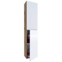 HOCHSCHRANK 32,6/150/21,7 cm  - Eichefarben/Weiß, MODERN, Holzwerkstoff (32,6/150/21,7cm) - MID.YOU