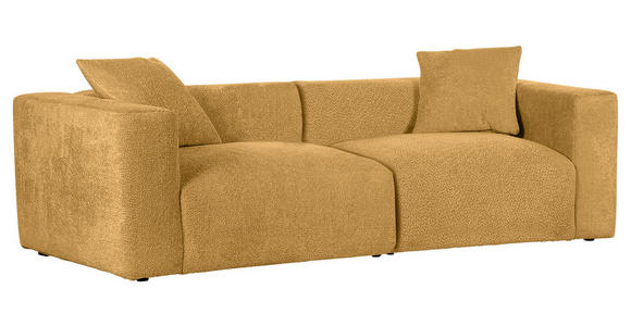 BIGSOFA Chenille Senfgelb  - Senfgelb/Schwarz, MODERN, Kunststoff/Textil (228/66/111cm) - Carryhome