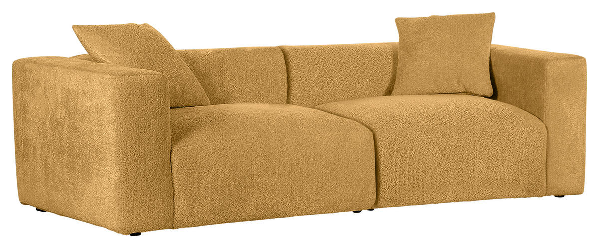 BIGSOFA Chenille Senfgelb  - Senfgelb/Schwarz, MODERN, Kunststoff/Textil (228/66/111cm) - Carryhome