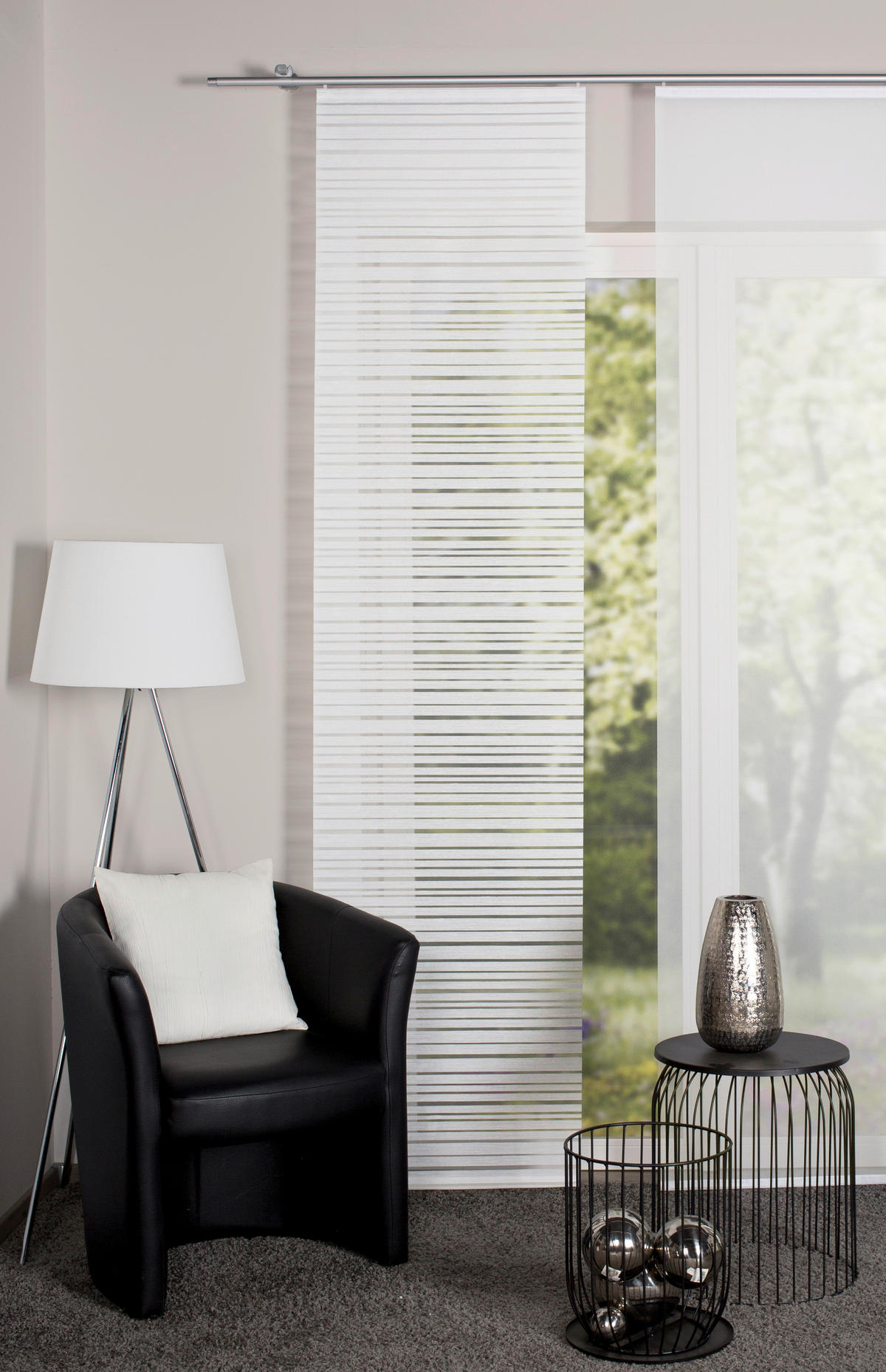 FLÄCHENVORHANG   blickdicht  60/245 cm   - Weiß, Design, Textil (60/245cm)