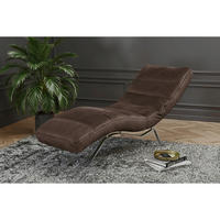 RELAXLIEGE Echtleder Dunkelbraun  - Dunkelbraun/Silberfarben, Design, Leder/Metall (65/65-95/171cm) - Livetastic