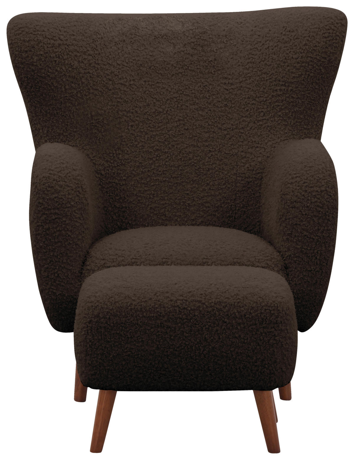 SESSELSET in Teddystoff Braun  - Kastanienfarben/Braun, Design, Holz/Textil (90/98/88cm) - Livetastic
