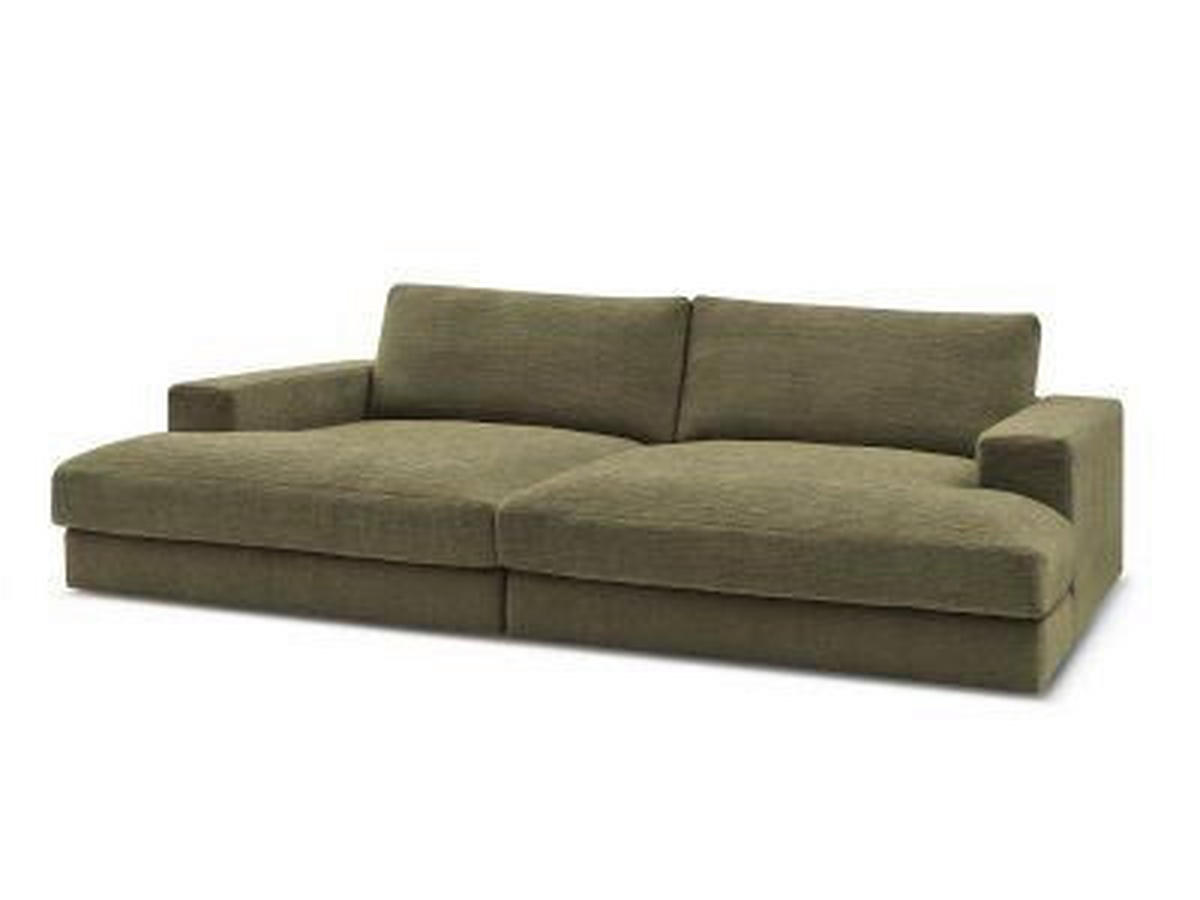 BIGSOFA LEONARD Struktur Grün  - Schwarz/Grün, MODERN, Kunststoff/Textil (274/77/159cm)