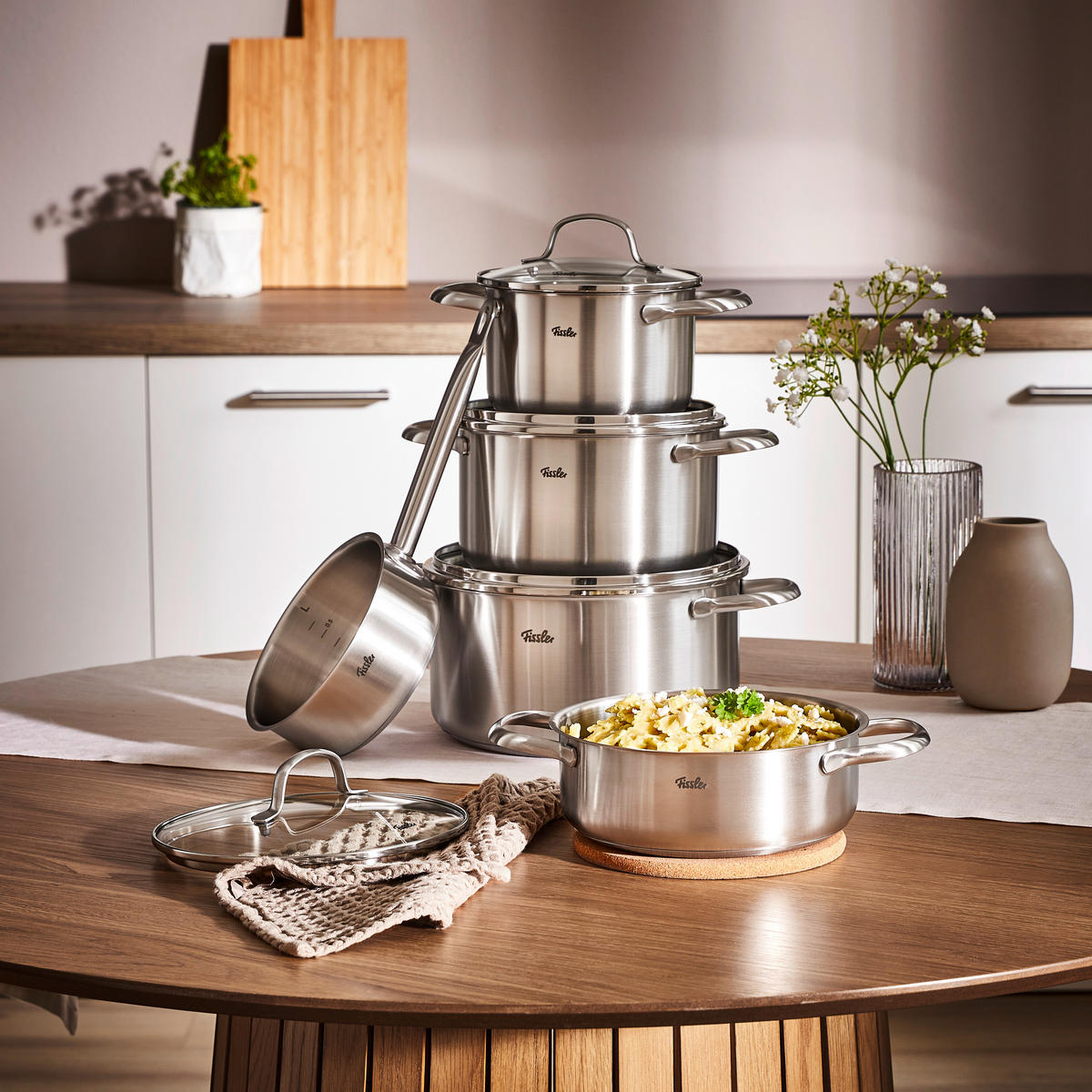 KOCHTOPFSET TORONTO 5-teilig  - Silberfarben, Basics, Metall - Fissler