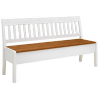 SITZBANK 169/93/58 cm Bernsteinfarben, Weiß Kiefer massiv  - Bernsteinfarben/Weiß, ROMANTIK / LANDHAUS, Holz (169/93/58cm) - Boxxx