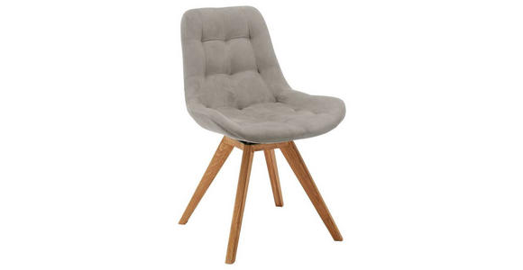 STUHL Flachgewebe Hellgrau - Hellgrau, KONVENTIONELL, Holz/Textil (56/84/63cm) - Carryhome