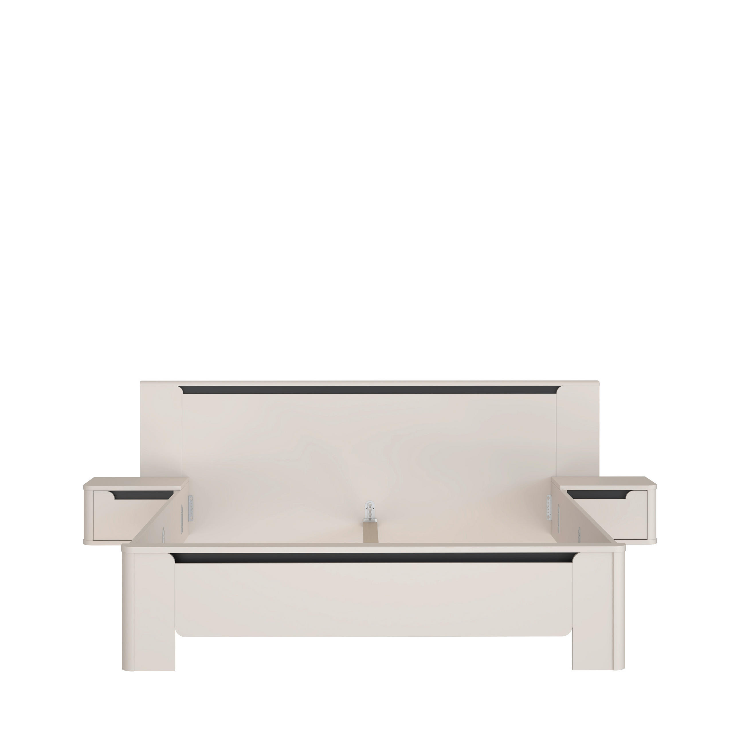 SET PAT CU NOPTIERE  in nisipiu   - nisipiu, Basics, metal/material pe bază de lemn (276,5/94/215,1cm) - Hom`in