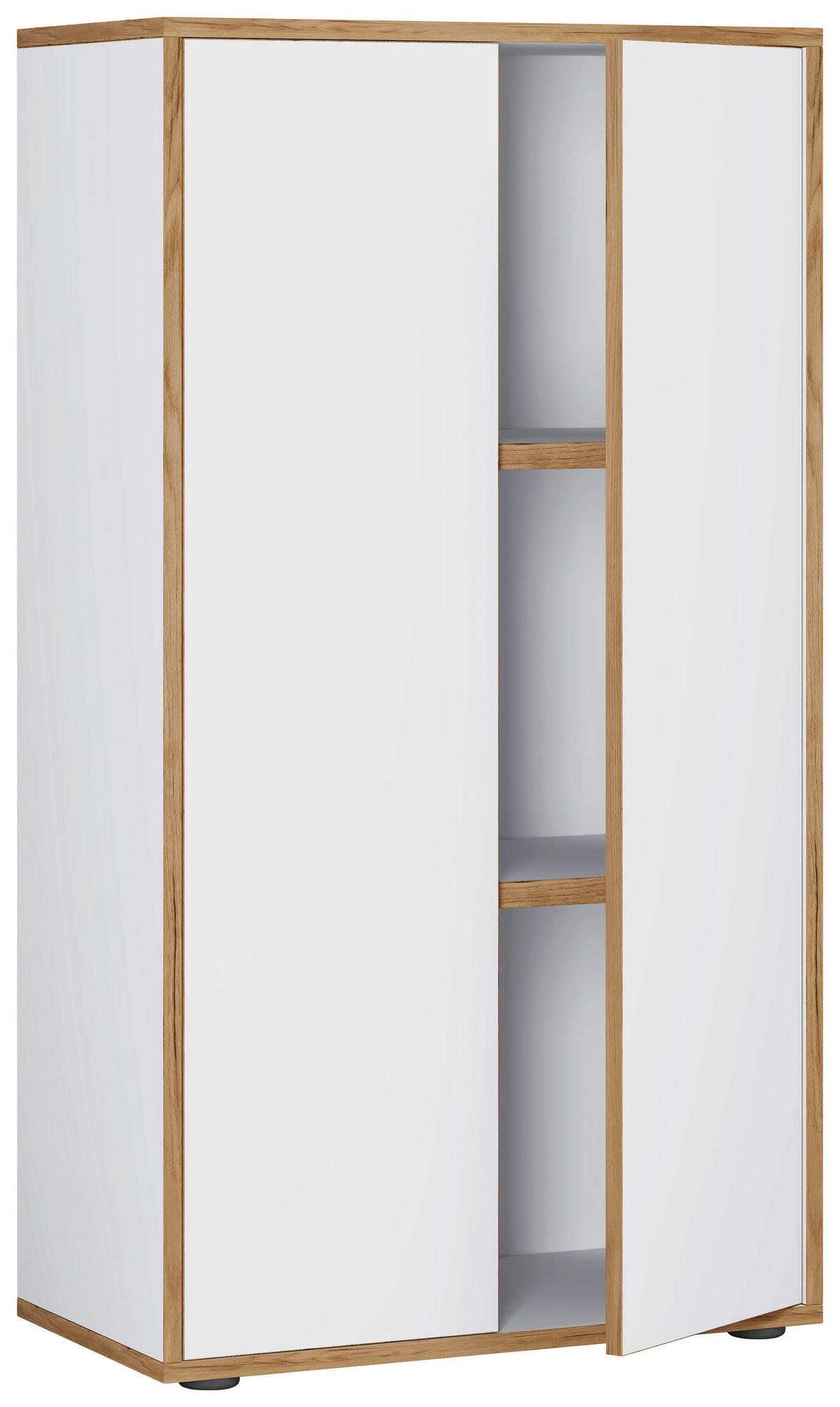 AKTENSCHRANK Weiß, Honigeiche  - Honigeiche/Weiß, Design, Holzwerkstoff (60/110/33cm) - MID.YOU