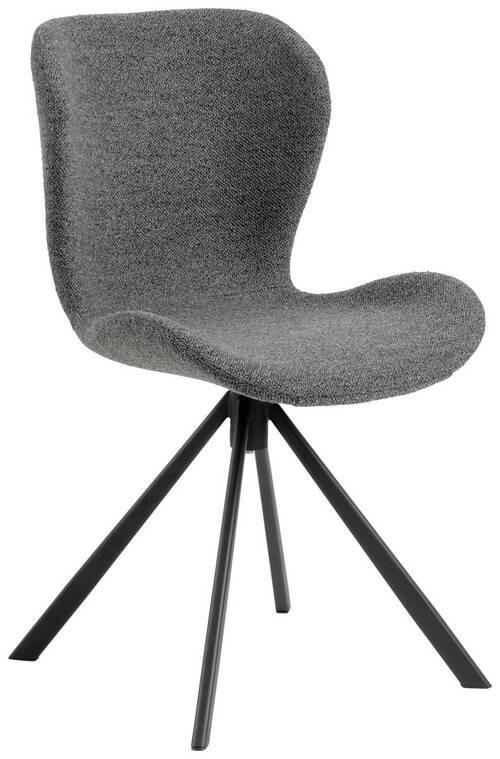 STUHL Webstoff Anthrazit  - Anthrazit/Schwarz, Design, Textil/Metall (46,5/81/53cm)