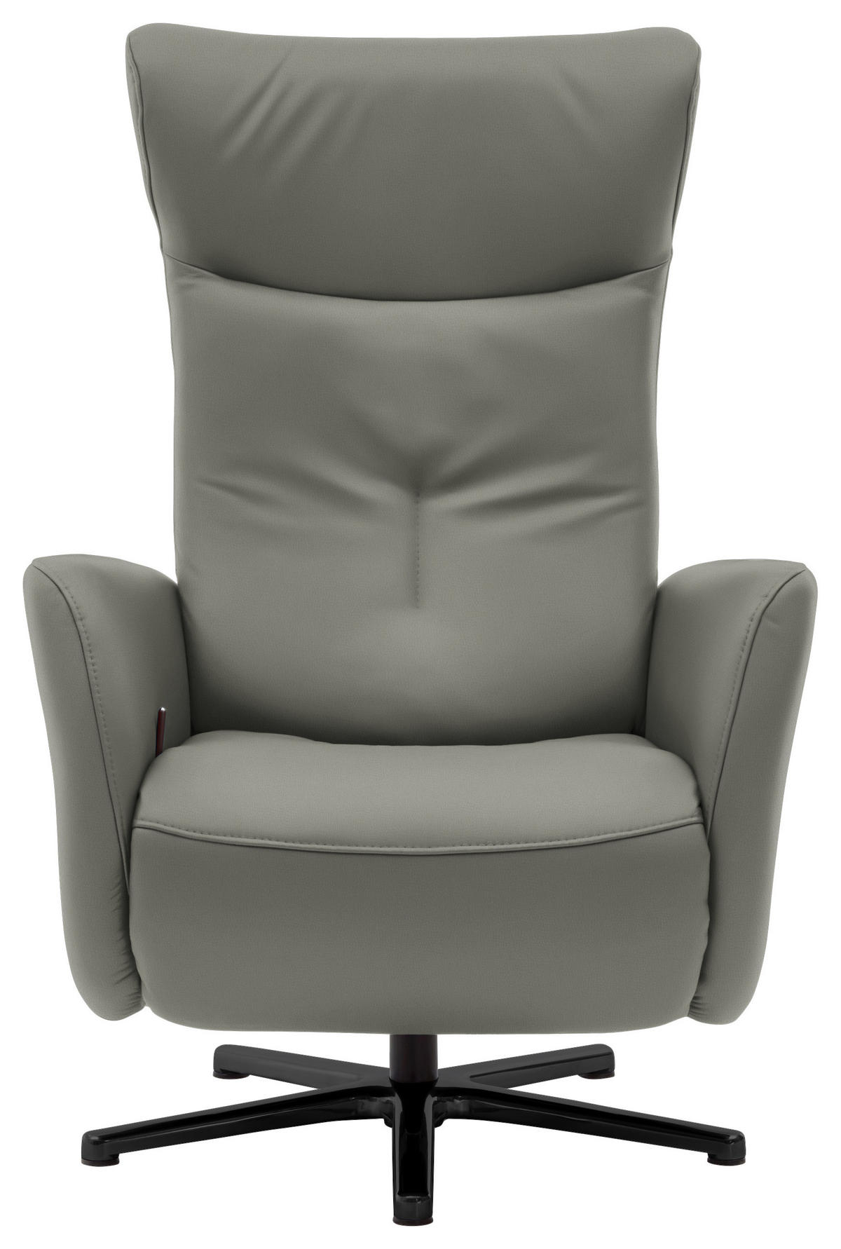 RELAXSESSEL in Leder Grau  - Schwarz/Grau, Design, Leder/Metall (76/112/83cm) - Beldomo Speed