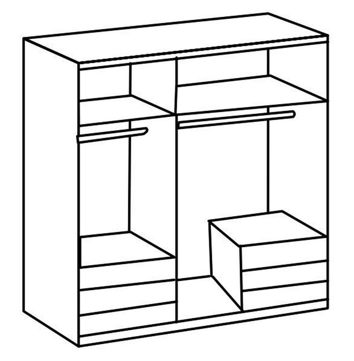 DREHTÜRENSCHRANK in Grau, Eichefarben  - Chromfarben/Eichefarben, Modern, Glas/Holzwerkstoff (150/216/58cm) - MID.YOU