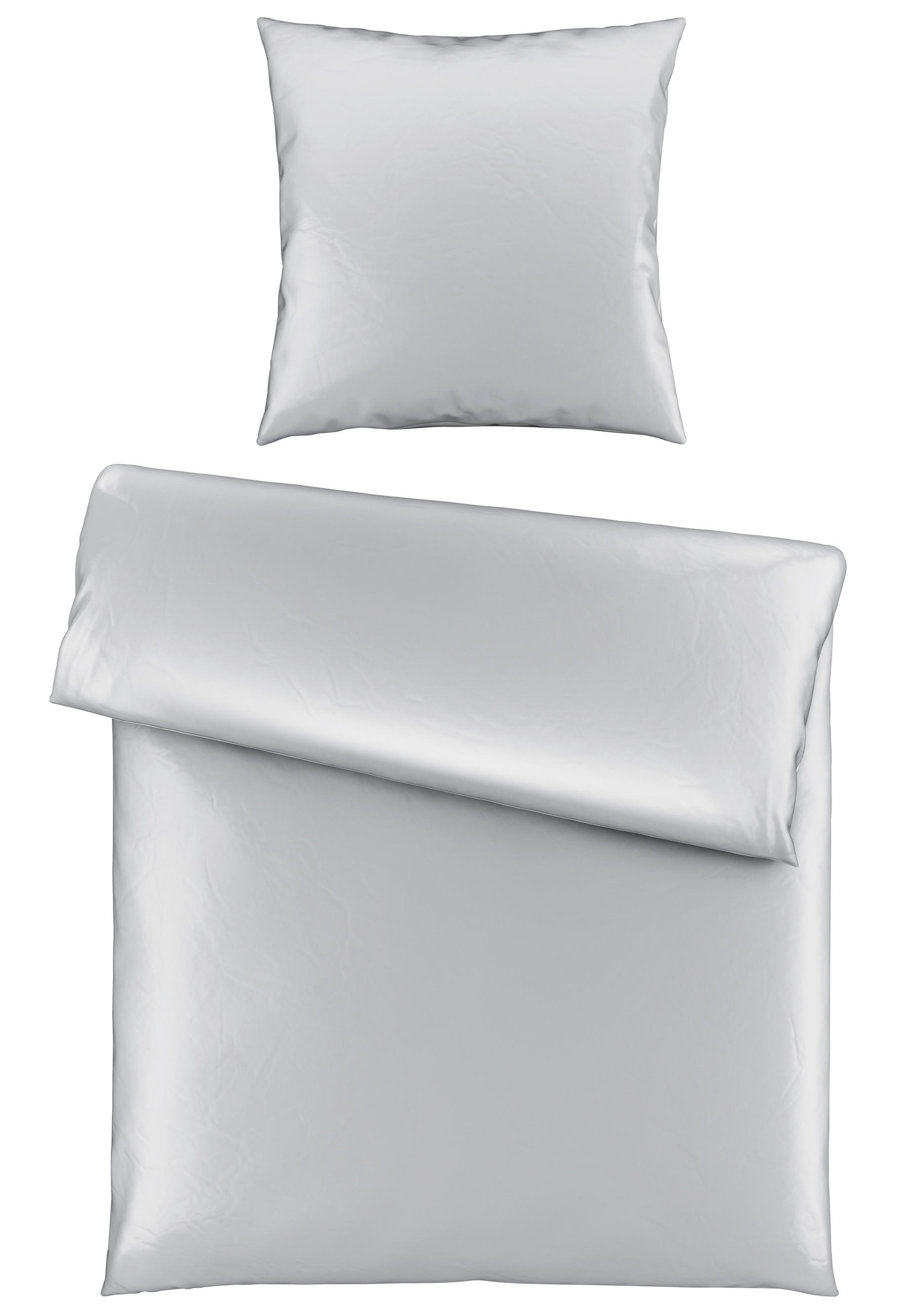 BETTWÄSCHE 135/200 cm Satin  - Grau, MODERN, Textil (135/200cm) - Novel
