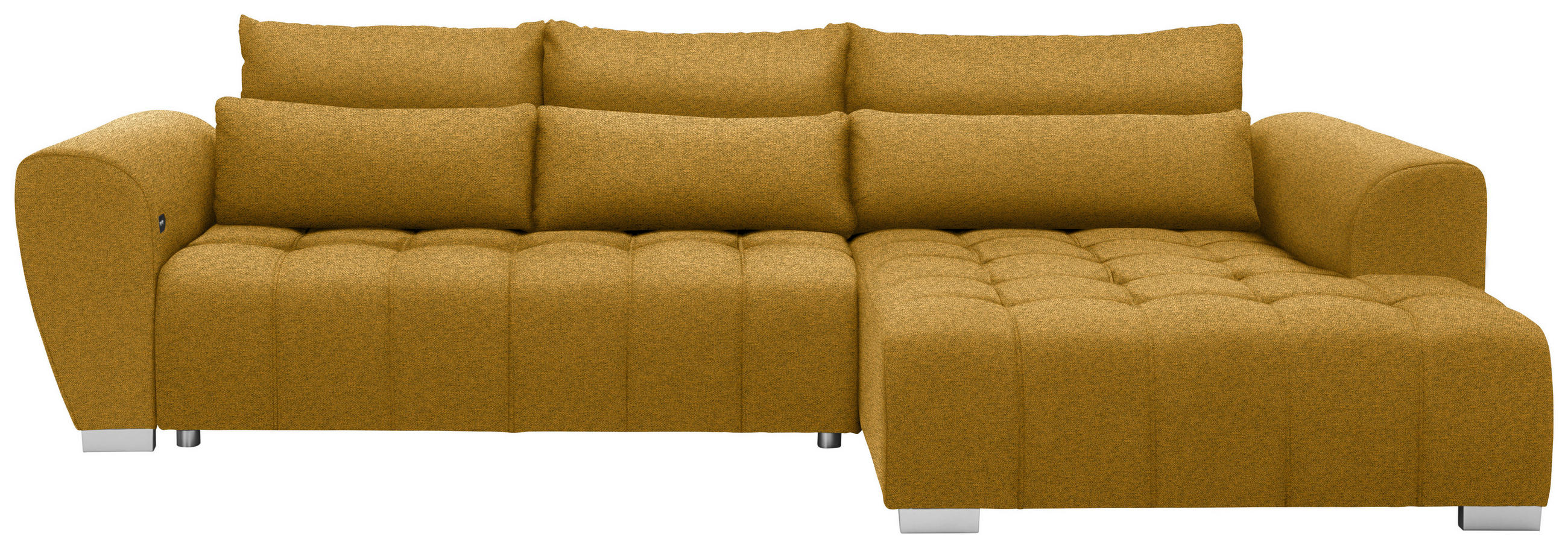 ECKSOFA in Webstoff Gelb  304/218 cm  - Gelb/Silberfarben, MODERN, Kunststoff/Textil (304/218cm) - Carryhome