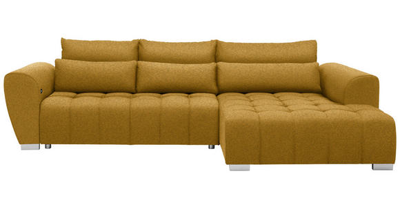 ECKSOFA in Webstoff Gelb  304/218 cm  - Gelb/Silberfarben, MODERN, Kunststoff/Textil (304/218cm) - Carryhome