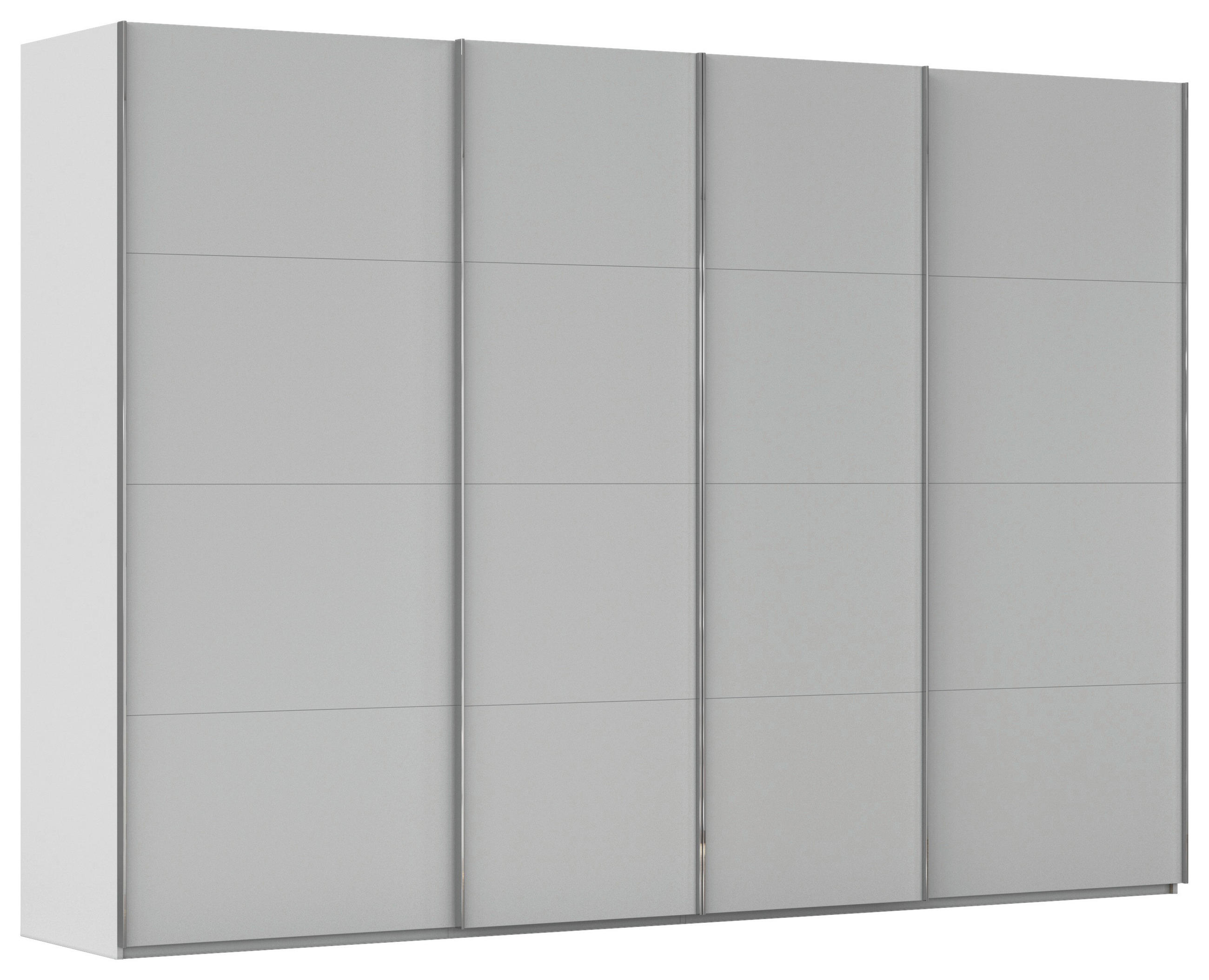 SCHWEBETÜRENSCHRANK 316/223/68 cm 4-türig Grau  - Chromfarben/Grau, Design, Holzwerkstoff/Metall (316/223/68cm) - Novel