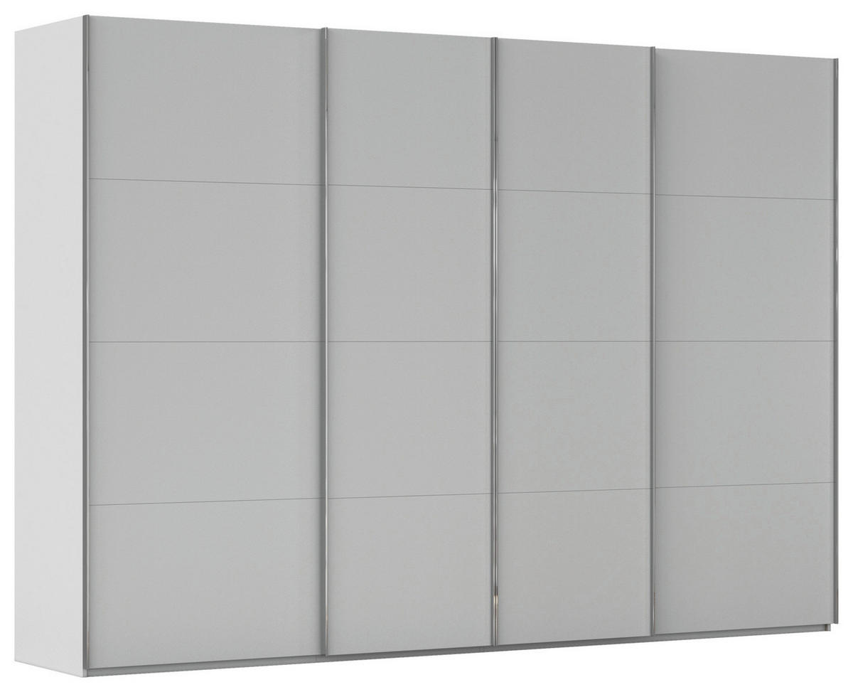 SCHWEBETÜRENSCHRANK 316/223/68 cm 4-türig Grau  - Chromfarben/Grau, Design, Holzwerkstoff/Metall (316/223/68cm) - Novel