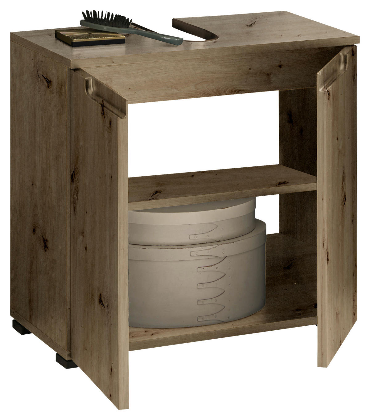 WASCHBECKENUNTERSCHRANK 60/57/32 cm  - Schwarz/Eiche Artisan, Modern, Holzwerkstoff/Kunststoff (60/57/32cm) - MID.YOU