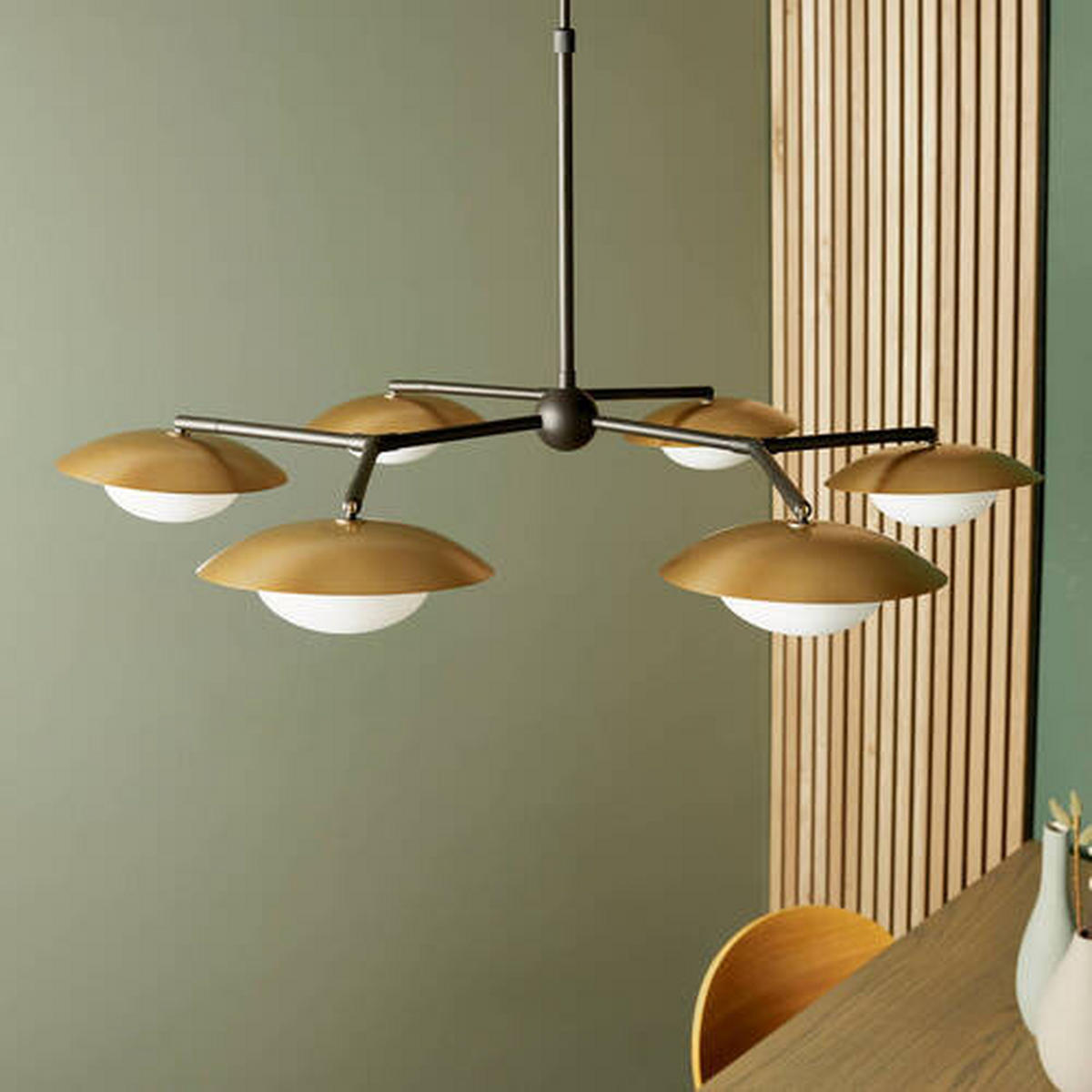 HÄNGELEUCHTE Endon Ruffle 85/47-73 cm   - Goldfarben/Opal, KONVENTIONELL, Glas (85/47-73cm) - ENDON