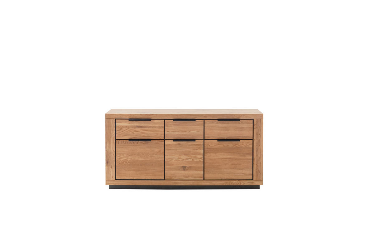 Sideboard Greno T02 163/80/40 cm  - Wildeiche/Schwarz, Design, Holz/Holzwerkstoff (163/80/40cm) - MID.YOU