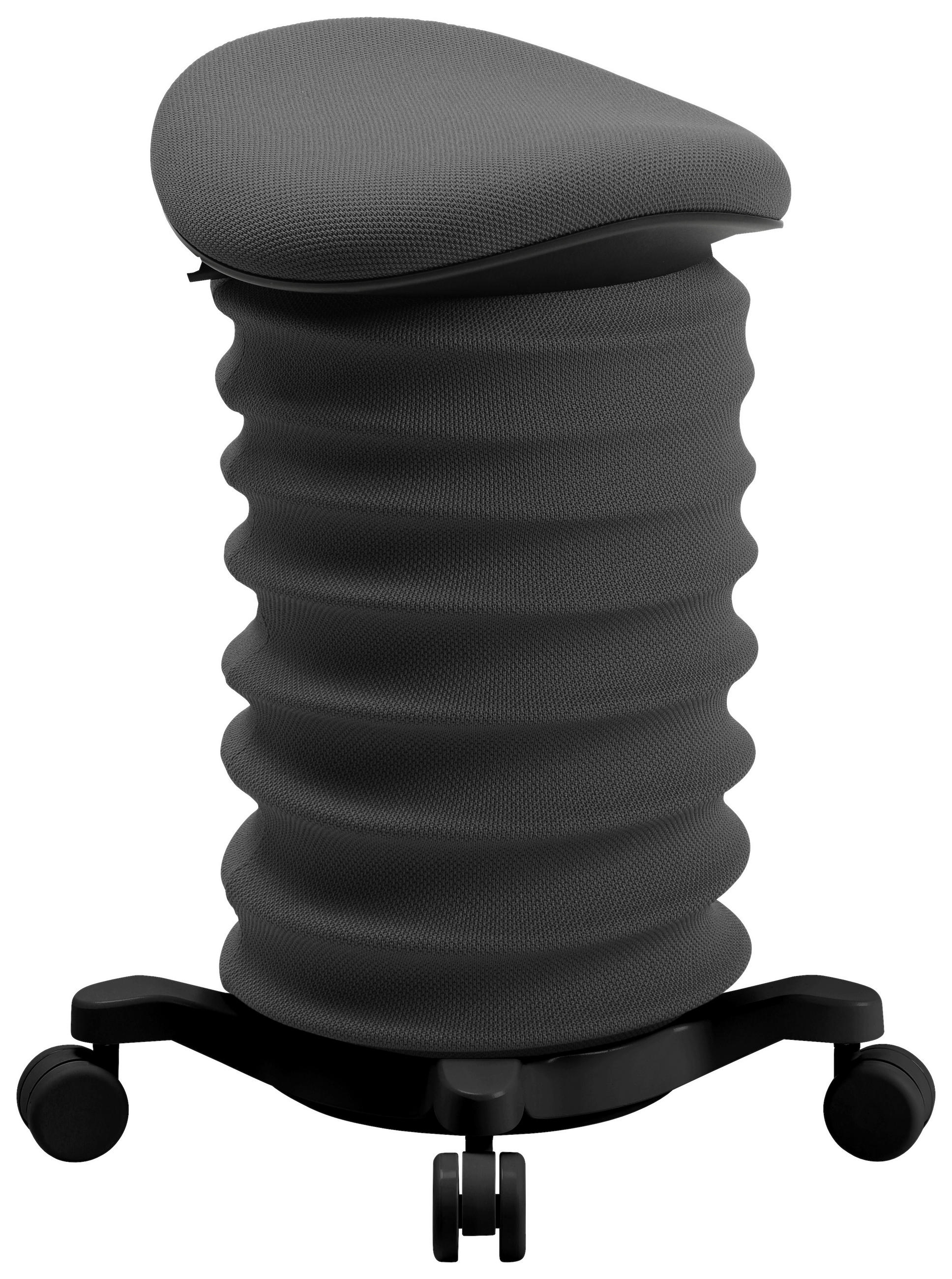 BÜROHOCKER - Dunkelgrau/Schwarz, Design, Kunststoff/Textil (37,5/58-70/36cm) - Topstar