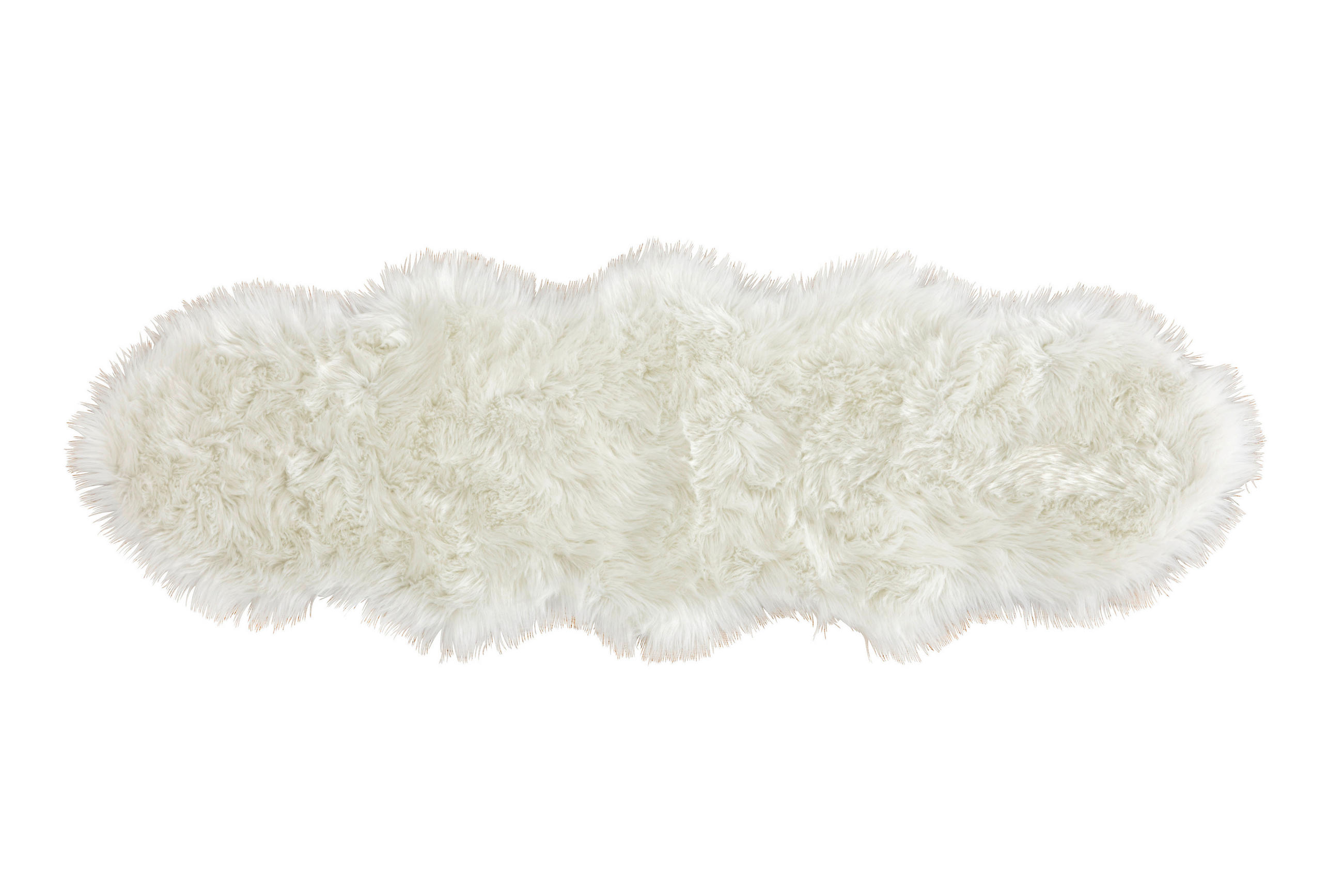 Fellteppich Delia Weiß 180x60 cm
