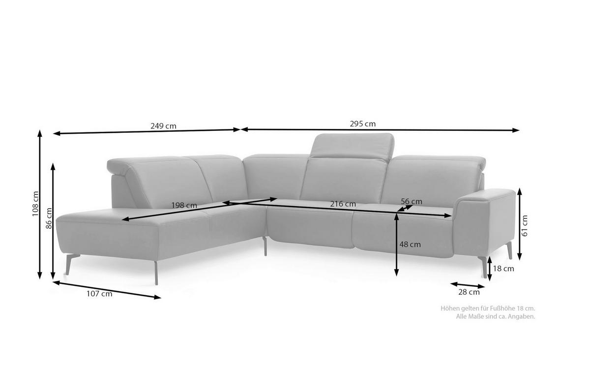 ECKSOFA Musterring Braun Echtleder  - Schwarz/Braun, Design, Leder/Metall (249/295cm) - Musterring