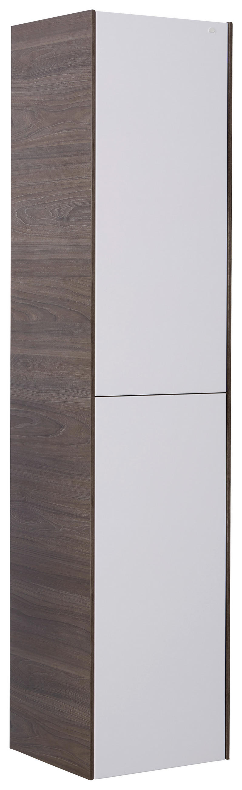 HOCHSCHRANK 35/160/35 cm  - Dunkelbraun/Weiß, KONVENTIONELL, Glas/Holzwerkstoff (35/160/35cm) - Emilio Belluti
