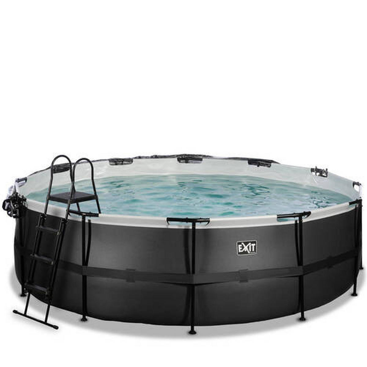 POOL-SET BLACK 488/122 cm  - Schwarz, KONVENTIONELL, Metall (488/122cm) - EXIT Toys