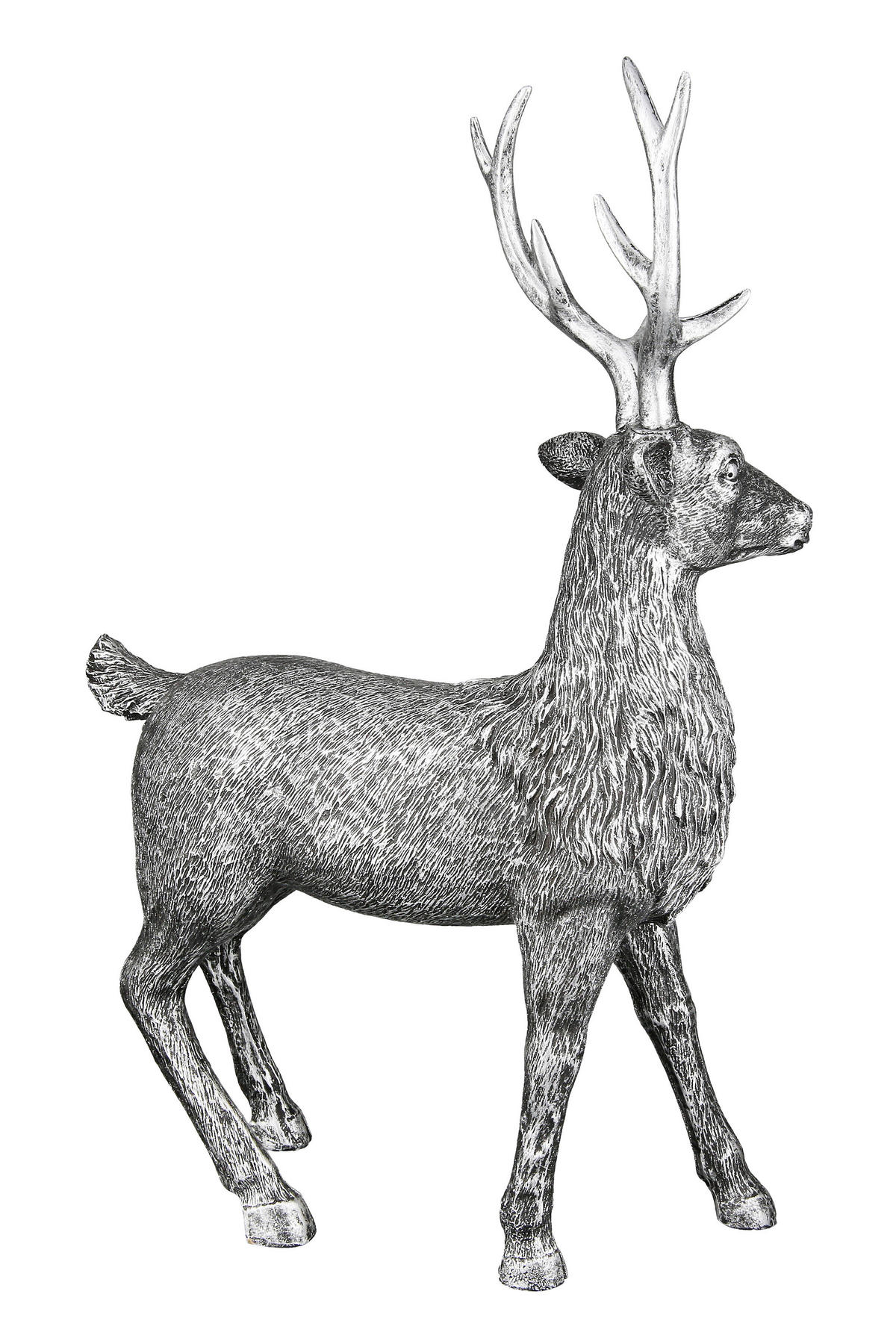 DEKOHIRSCH - Silberfarben, Trend, Kunststoff (18/27,5/7cm) - Ambia Home