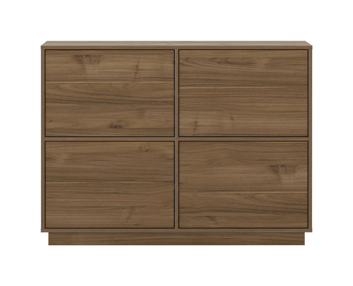 SIDEBOARD Japandi  in 111/82,5/41,5 cm  - Nussbaumfarben, Design, Holzwerkstoff (111/82,5/41,5cm) - MID.YOU