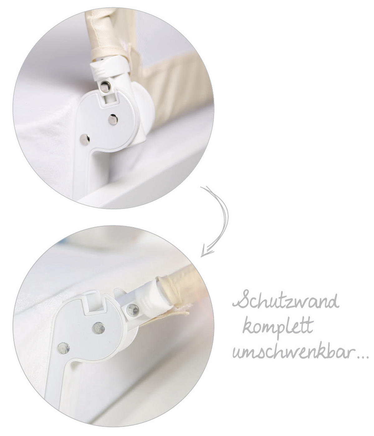 BETTSCHUTZGITTER 150/40 cm  - Beige, Basics, Textil/Metall (150/40cm) - Roba
