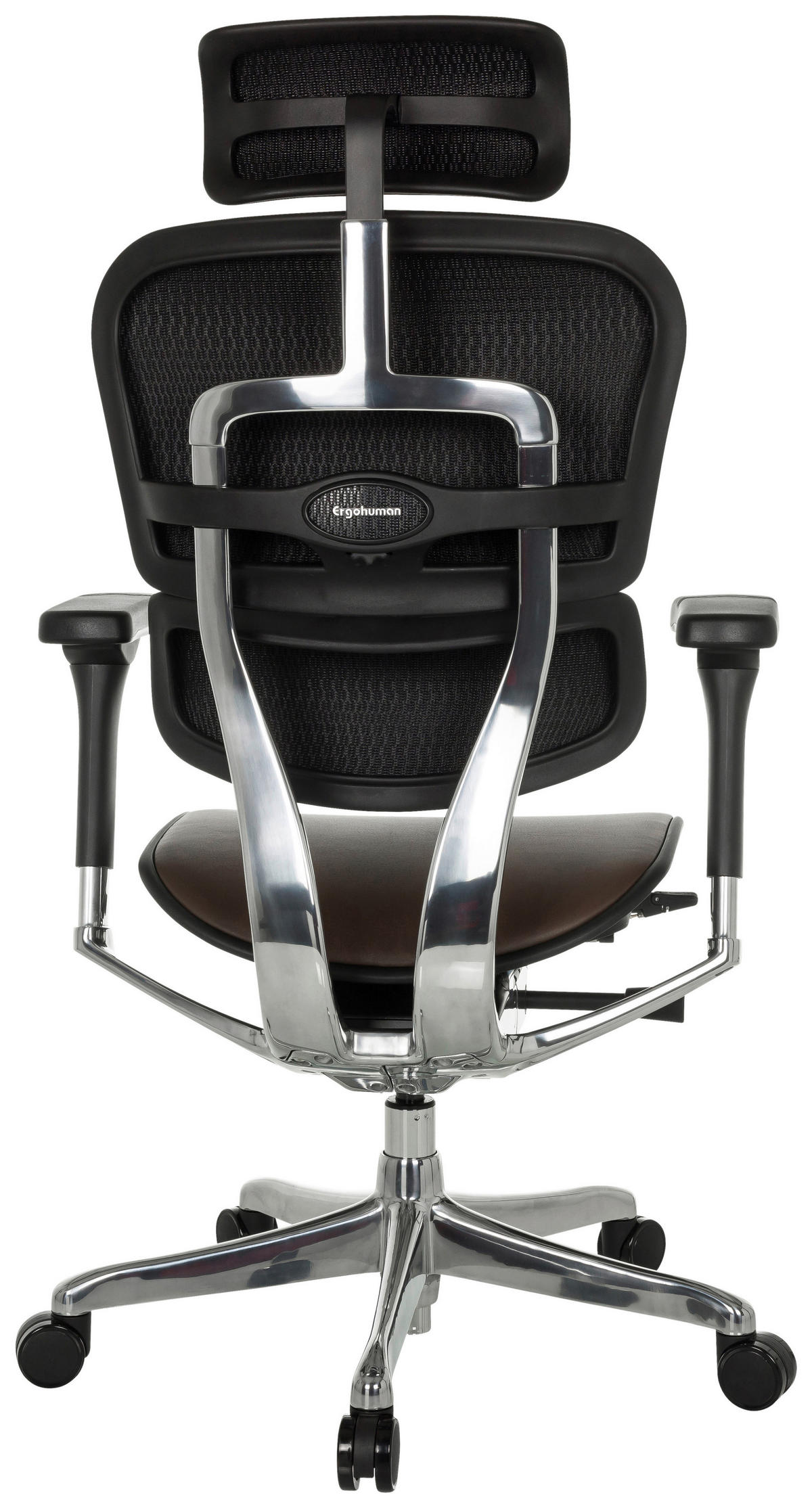 DREHSTUHL Dunkelbraun  - Dunkelbraun/Silberfarben, MODERN, Leder/Kunststoff (78/117 - 136/64cm) - MID.YOU