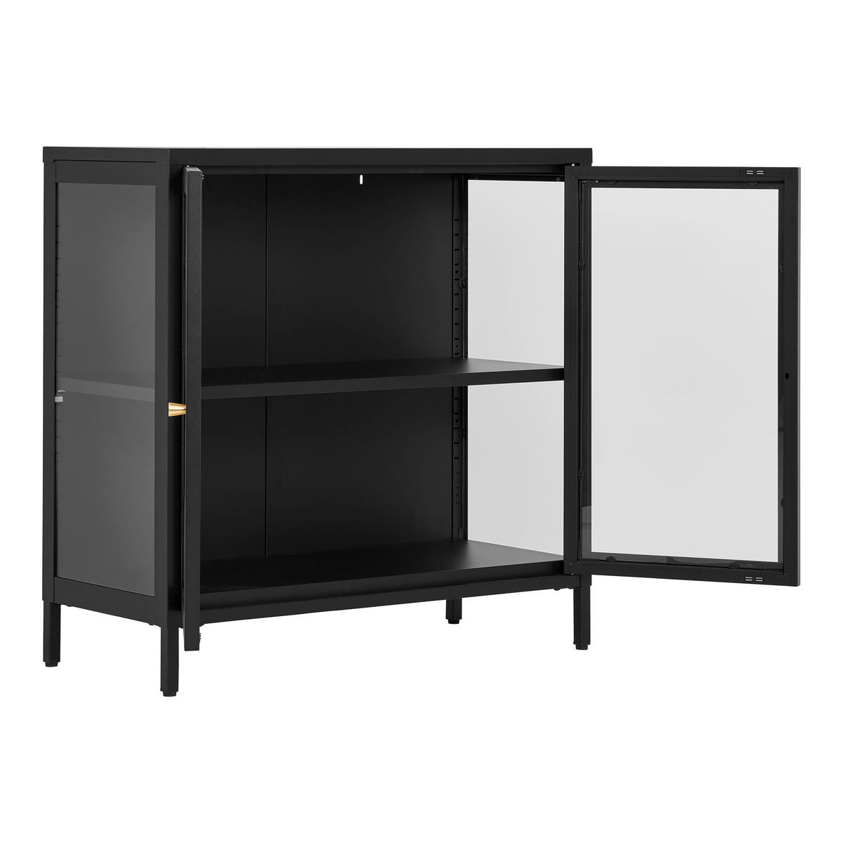 GARDEROBENSCHRANK DALBY  in 80/80/35 cm  - Messingfarben/Schwarz, Design, Glas/Metall (80/80/35cm) - MID.YOU